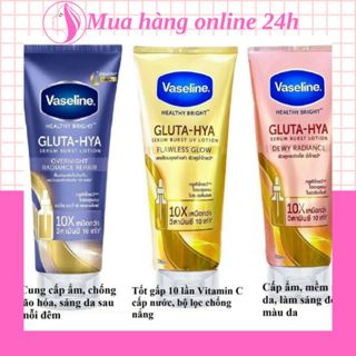 Dưỡng thể vaseline, kem body cấp ẩm dưỡng trắng da Vaseline Healthy Bright Gluta HYA Serum 10X Thái Lan 330ml