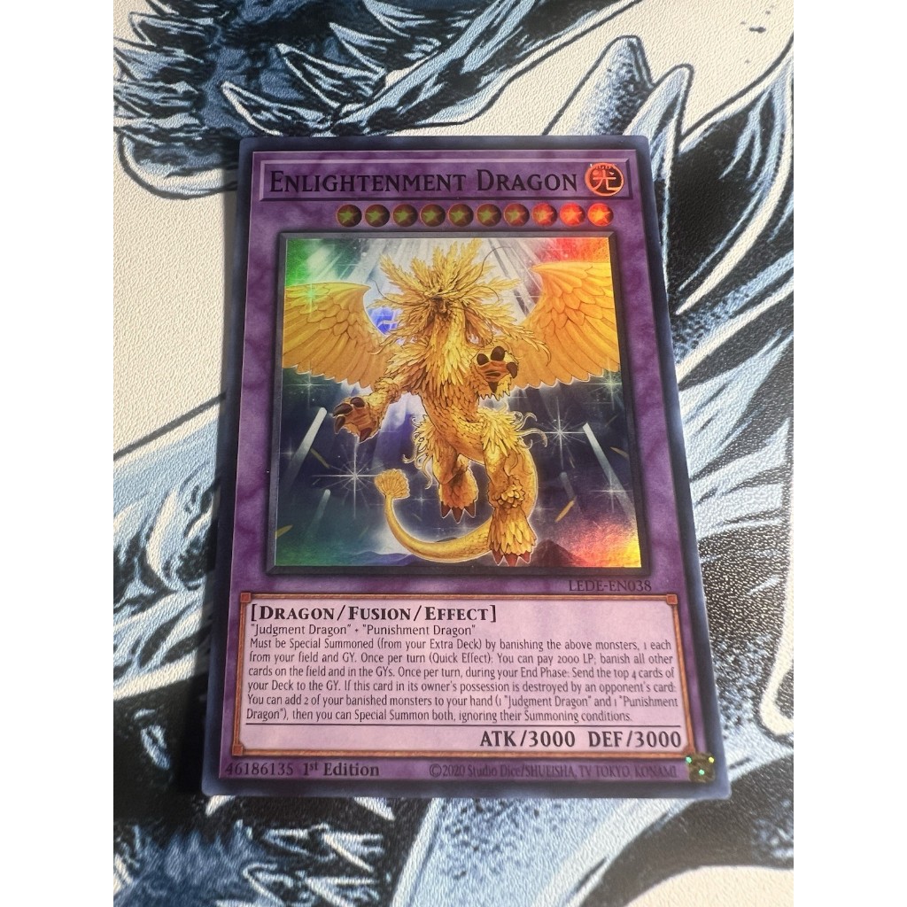 super rare [ Dưa Hấu Yugioh ] Lá bài thẻ Enlightenment Dragon - Tặng bọc bài nhựa bảo quản