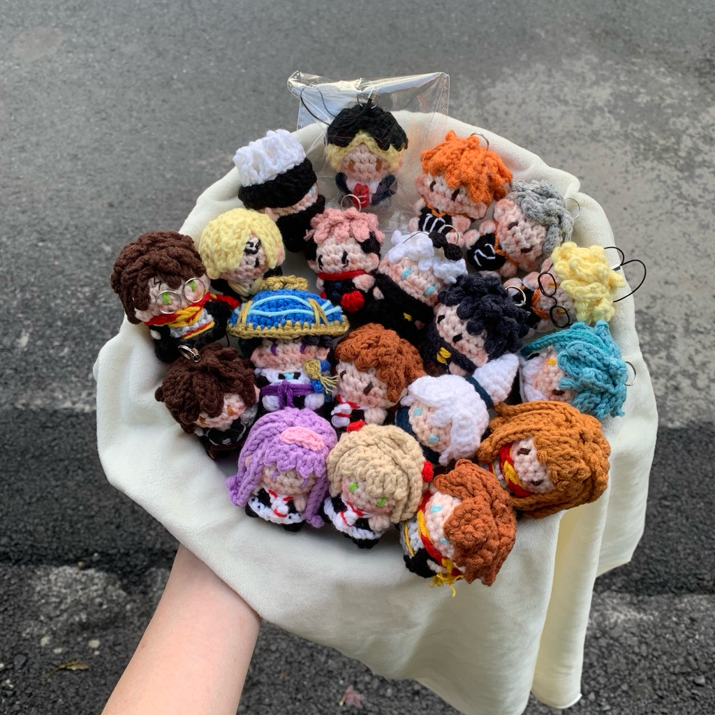 (catinbackyard) (ĐỌC MÔ TẢ) MÓC KHÓA LEN HANDMADE MINI DOLL THEO YÊU CẦU (ANIME, MANGA, GAME...)