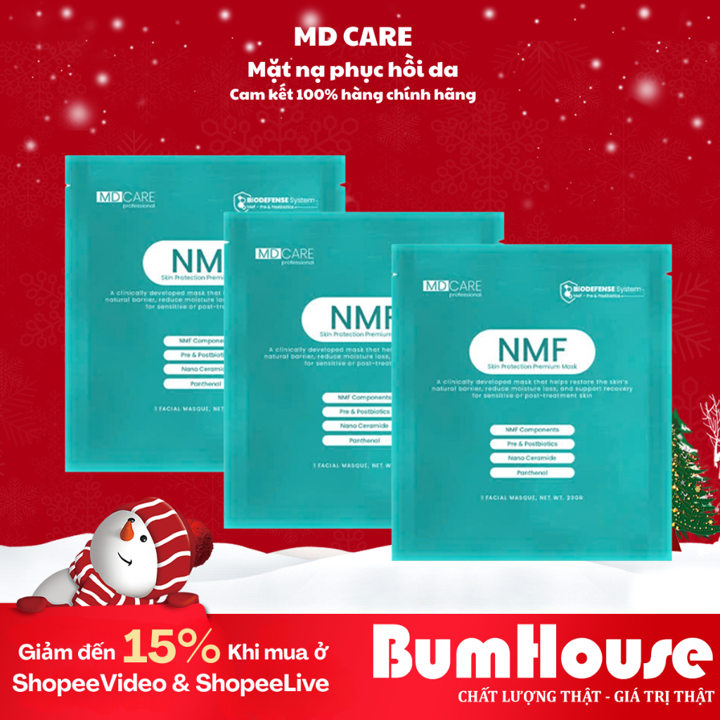 [COMBO 3 MASK] Mặt Nạ MD CARE NMF SKIN Protection Premium Mask Phục Hồi, Cân Bằng Lợi Khuẩn Da 23gX3