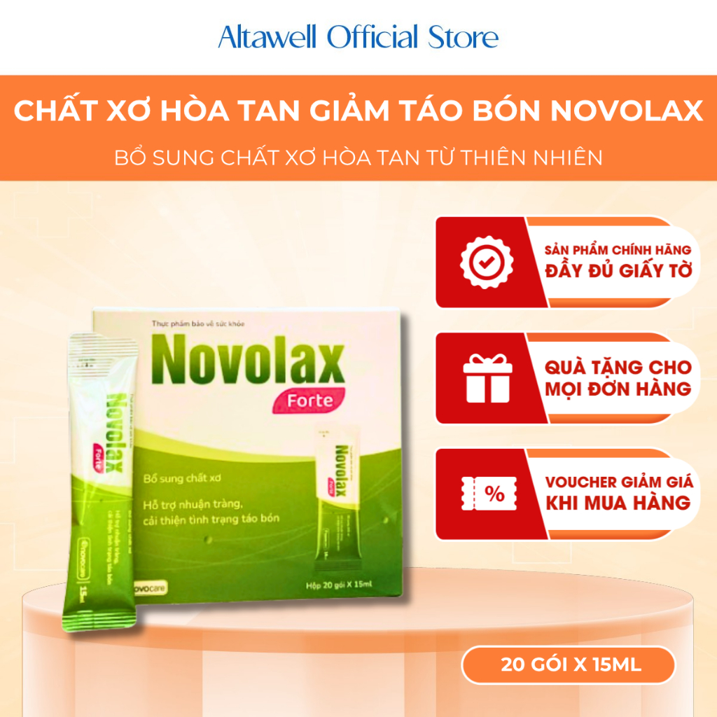 Chất Xơ Hòa Tan Novocare Novolax Forte Gói Uống Bổ Sung Chất Xơ, Hỗ Trợ Nhuận Tràng Giảm Táo Bón