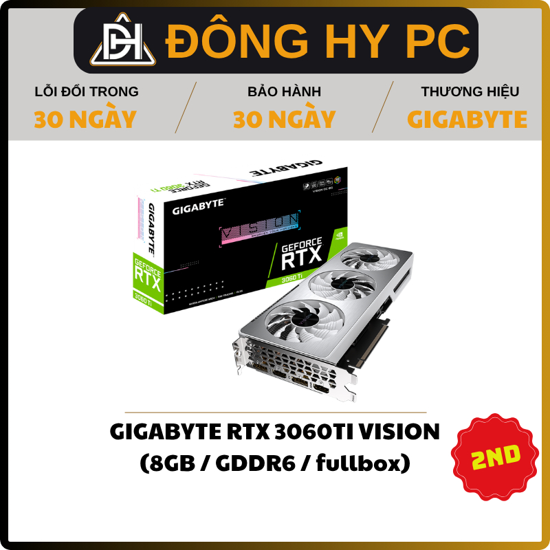 VGA card màn hình GIGABYTE RTX 3060 ti VISION 8GB 2ND