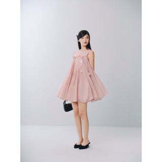 Đầm babydoll xếp ly đính nơ lụa ngọt ngào Abeline phù hợp đi tiệc OLV