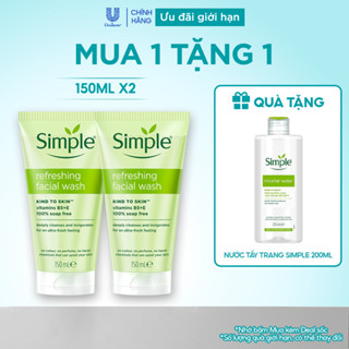 Combo 2 Sữa Rửa Mặt Simple lành tính và hiệu quả cho mọi loại da 150ml