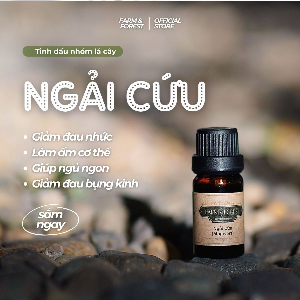 Tinh Dầu Ngải Cứu Nguyên Chất | Farm & Forest | Thảo Mộc Tự Nhiên, Đuổi Muỗi, Thanh Lọc
