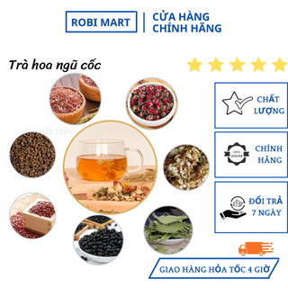 Trà hoa ngũ cốc robimart đẹp dáng, ngủ ngon, mát gan, thanh lọc cơ thể, tốt cho mẹ bầu sau sinh - gói 500g, 1kg