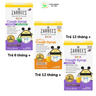 Siro ho Zarbee's cho bé từ 6 tháng, 1 tuổi và 2 tuổi.