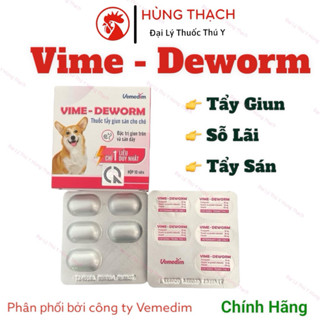 Vime Deworm (Hộp 10viên) tẩy giun, sổ lãi , sán cho chó, mèo