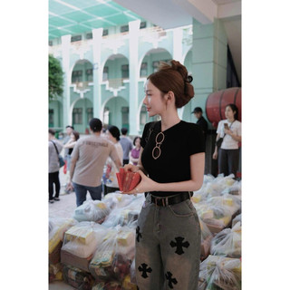 Áo thun tăm cộc tay nữ HM auth