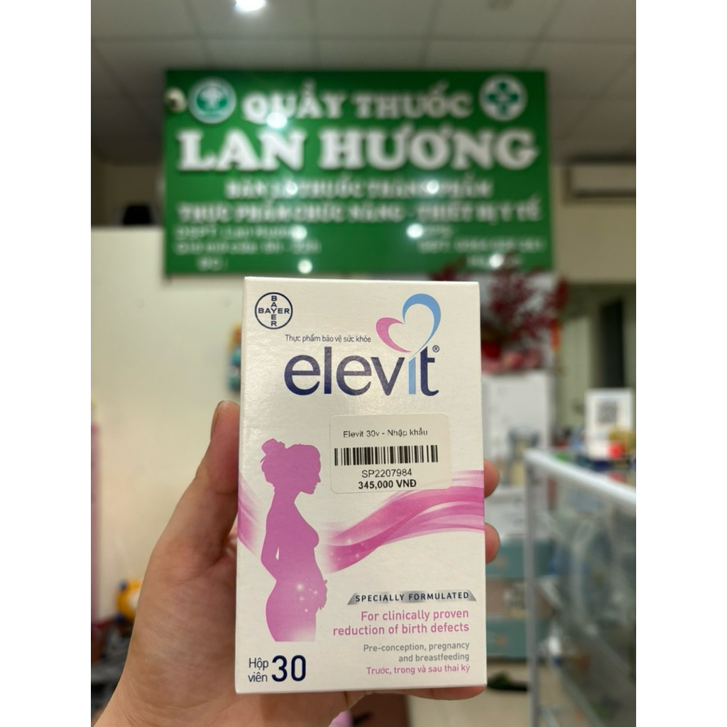 [Chính Hãng] Viên uống Elevit bổ sung vitamin cho bà bầu (Hộp 30 viên) - date 2027