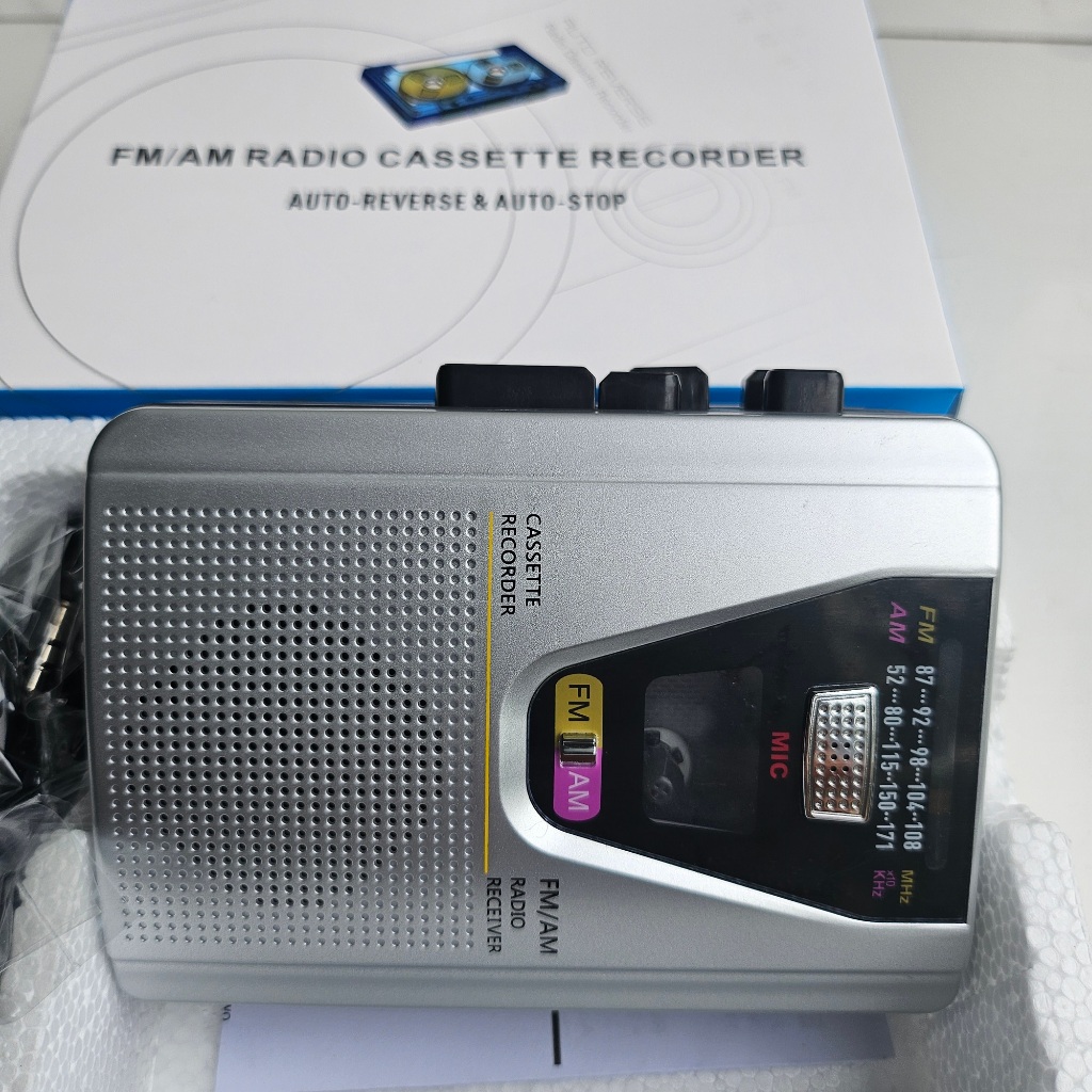 Máy nghe băng cassette Băng radio AM/FM mini mới tự động trả chiều băng máy ghi âm radio hoài cổ