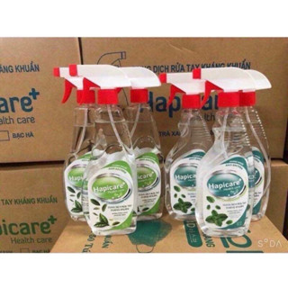  NƯỚC XỊT RỬA TAY DIỆT KHUẨN HAPPY - CARE chai 500ml hương bạc hà hương trà xanh  hương lavender và hương chanh sả 