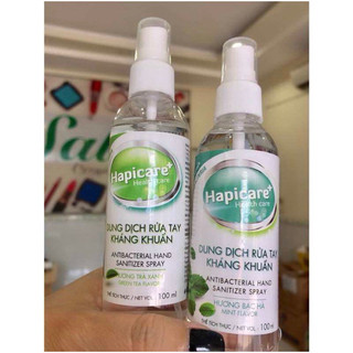 NƯỚC XỊT RỬA TAY DIỆT KHUẨN HAPPY  😃 - CARE chai 100ml hương bạc hà hương trà xanh , hương lavender và hương chanh sả