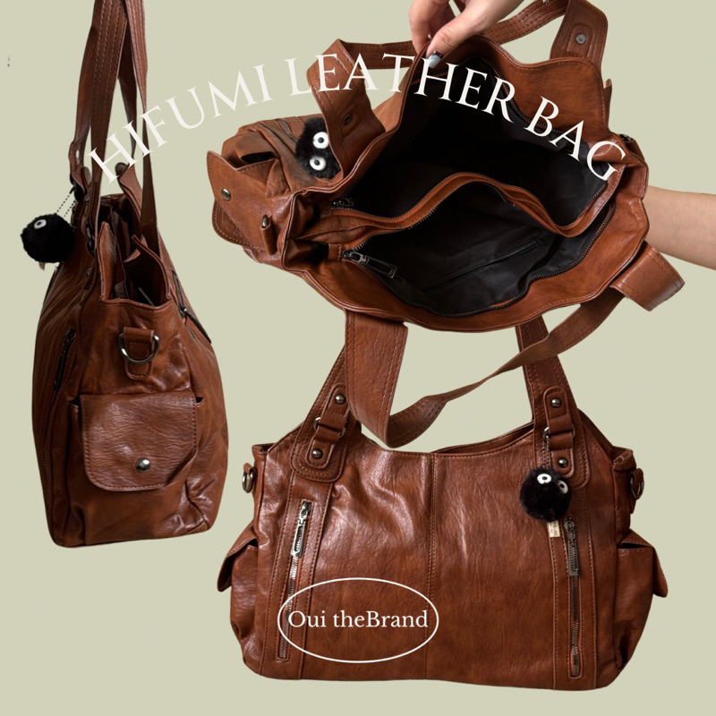 [ Tặng 𝗦𝘂𝘀𝘂𝘄𝗮𝘁𝗮𝗿𝗶 ] 𝗛𝗶𝗳𝘂𝗺𝗶 ひふみ 𝗟𝗲𝗮𝘁𝗵𝗲𝗿 Bag - Túi Da Phong Cách Y2K HIFUMI ( Ouithebrand ) | BigBuy360 - bigbuy360.vn