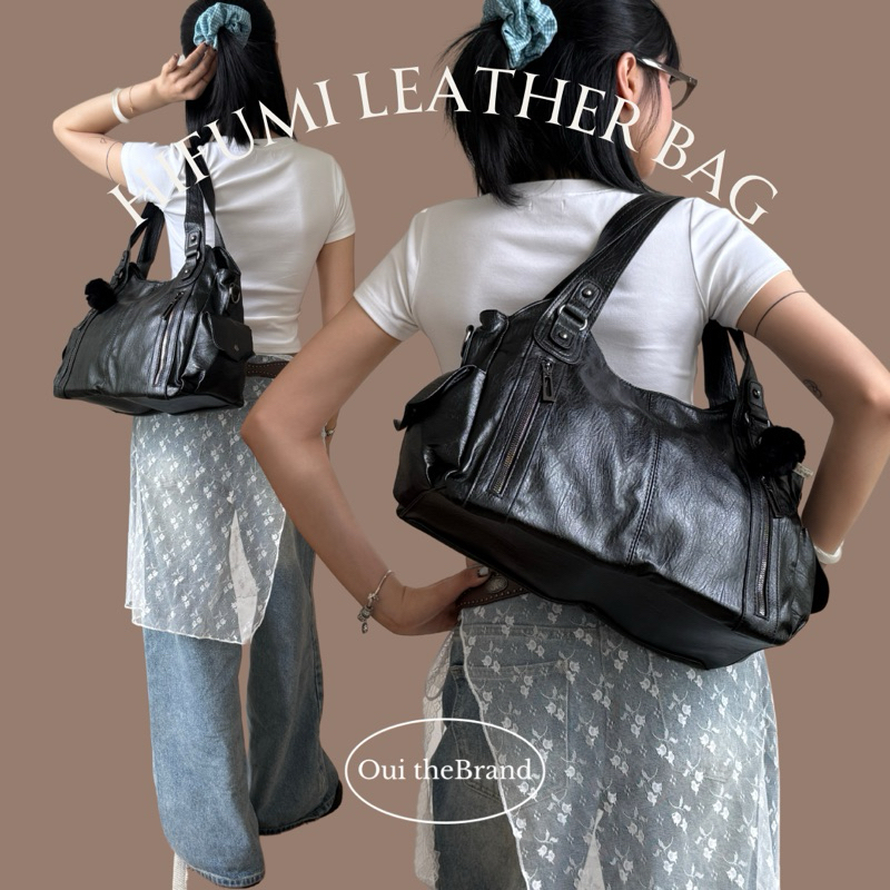 [ Tặng 𝗦𝘂𝘀𝘂𝘄𝗮𝘁𝗮𝗿𝗶 ] 𝗛𝗶𝗳𝘂𝗺𝗶 ひふみ 𝗟𝗲𝗮𝘁𝗵𝗲𝗿 Bag - Túi Da Phong Cách Y2K HIFUMI ( Ouithebrand ) | BigBuy360 - bigbuy360.vn