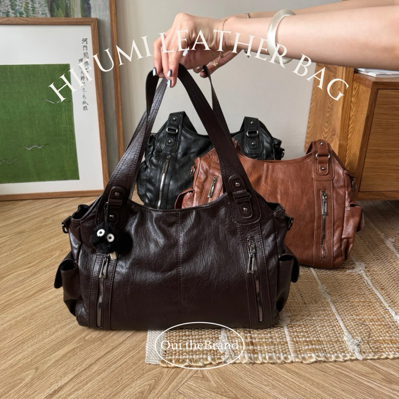 [ Tặng 𝗦𝘂𝘀𝘂𝘄𝗮𝘁𝗮𝗿𝗶 ] 𝗛𝗶𝗳𝘂𝗺𝗶 ひふみ 𝗟𝗲𝗮𝘁𝗵𝗲𝗿 Bag - Túi Da Phong Cách Y2K HIFUMI ( Ouithebrand ) | BigBuy360 - bigbuy360.vn