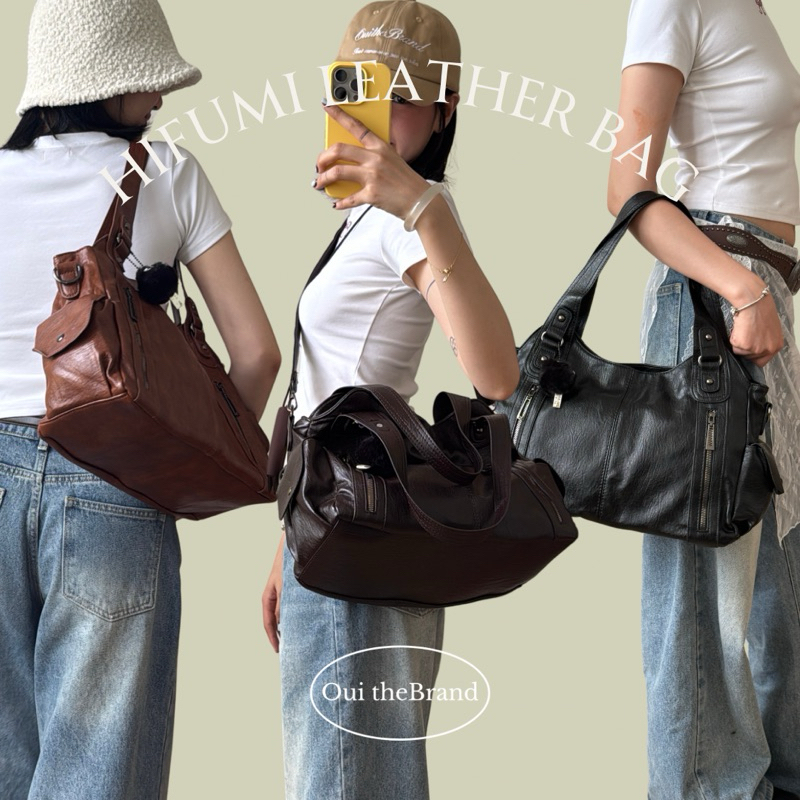 [ Tặng 𝗦𝘂𝘀𝘂𝘄𝗮𝘁𝗮𝗿𝗶 ] 𝗛𝗶𝗳𝘂𝗺𝗶 ひふみ 𝗟𝗲𝗮𝘁𝗵𝗲𝗿 Bag - Túi Da Phong Cách Y2K HIFUMI ( Ouithebrand ) | BigBuy360 - bigbuy360.vn