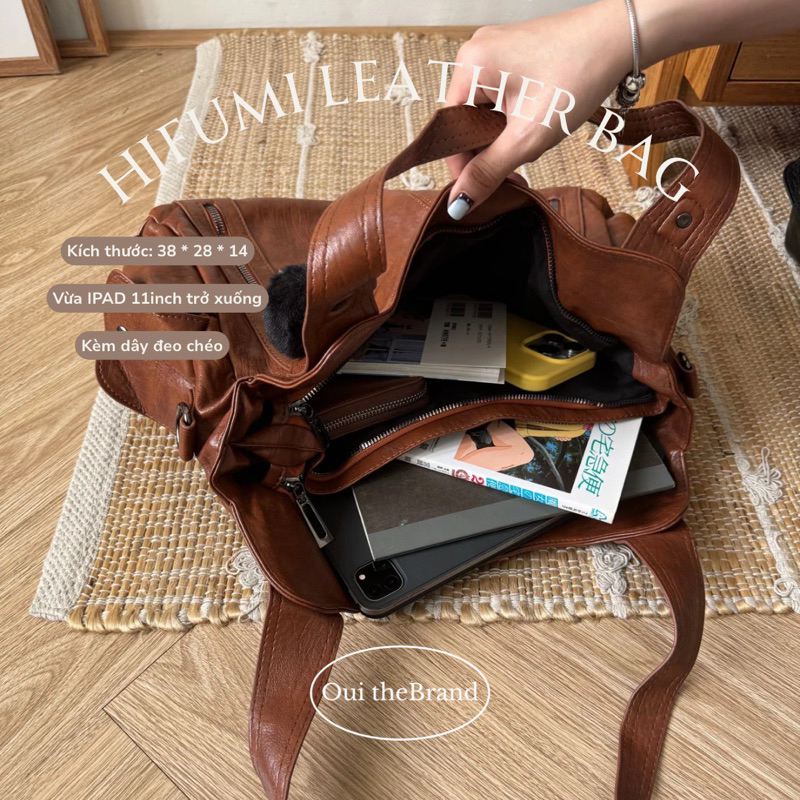 [ Tặng 𝗦𝘂𝘀𝘂𝘄𝗮𝘁𝗮𝗿𝗶 ] 𝗛𝗶𝗳𝘂𝗺𝗶 ひふみ 𝗟𝗲𝗮𝘁𝗵𝗲𝗿 Bag - Túi Da Phong Cách Y2K HIFUMI ( Ouithebrand ) | BigBuy360 - bigbuy360.vn