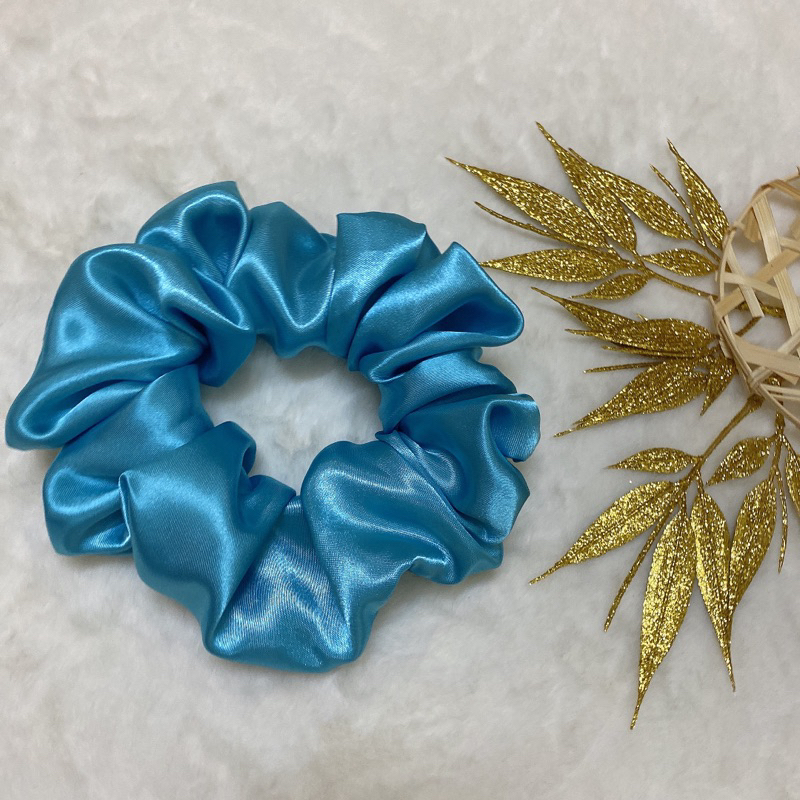 Dây Buộc Tóc Vải Lụa Mềm Co Giãn, Chun Cột Tóc Scrunchies size to 16cm