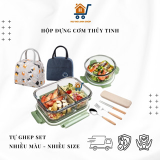 Hộp Cơm Văn Phòng 1–3 Ngăn Chống Tràn - Tự Ghép Túi Giữ Nhiệt & Bộ Muỗng Đũa Nĩa Cao Cấp