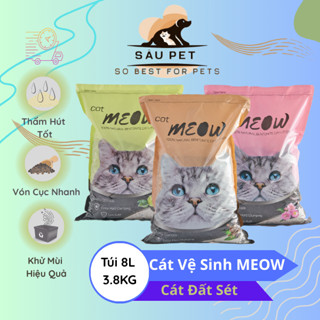Cát vệ sinh cho mèo Cát mèo Cat meow đất sét 8L~3.8KG