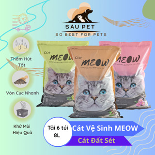 [Combo 6 túi] Cát vệ sinh cho mèo Tải cát mèo Cat meow 6 túi x 8L