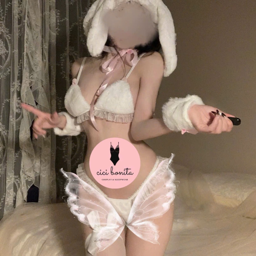CP168 [Cao Cấp Loại 1] Set Cosplay Thỏ Lông Trắng Kèm Nón Xinh Yêu CICI BONITA | BigBuy360 - bigbuy360.vn
