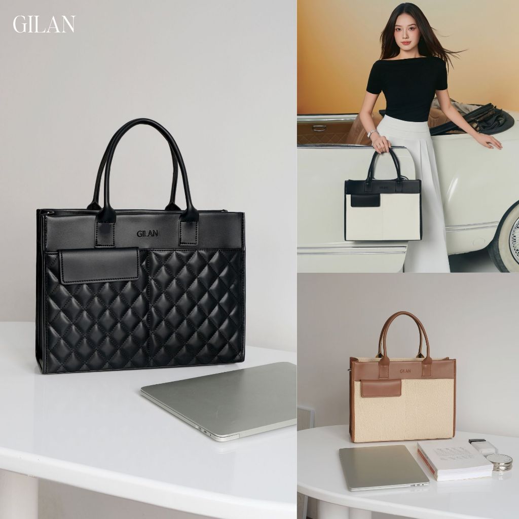 Size vừa Laptop, A4 - Túi xách tote nữ Estara bag (4 màu)