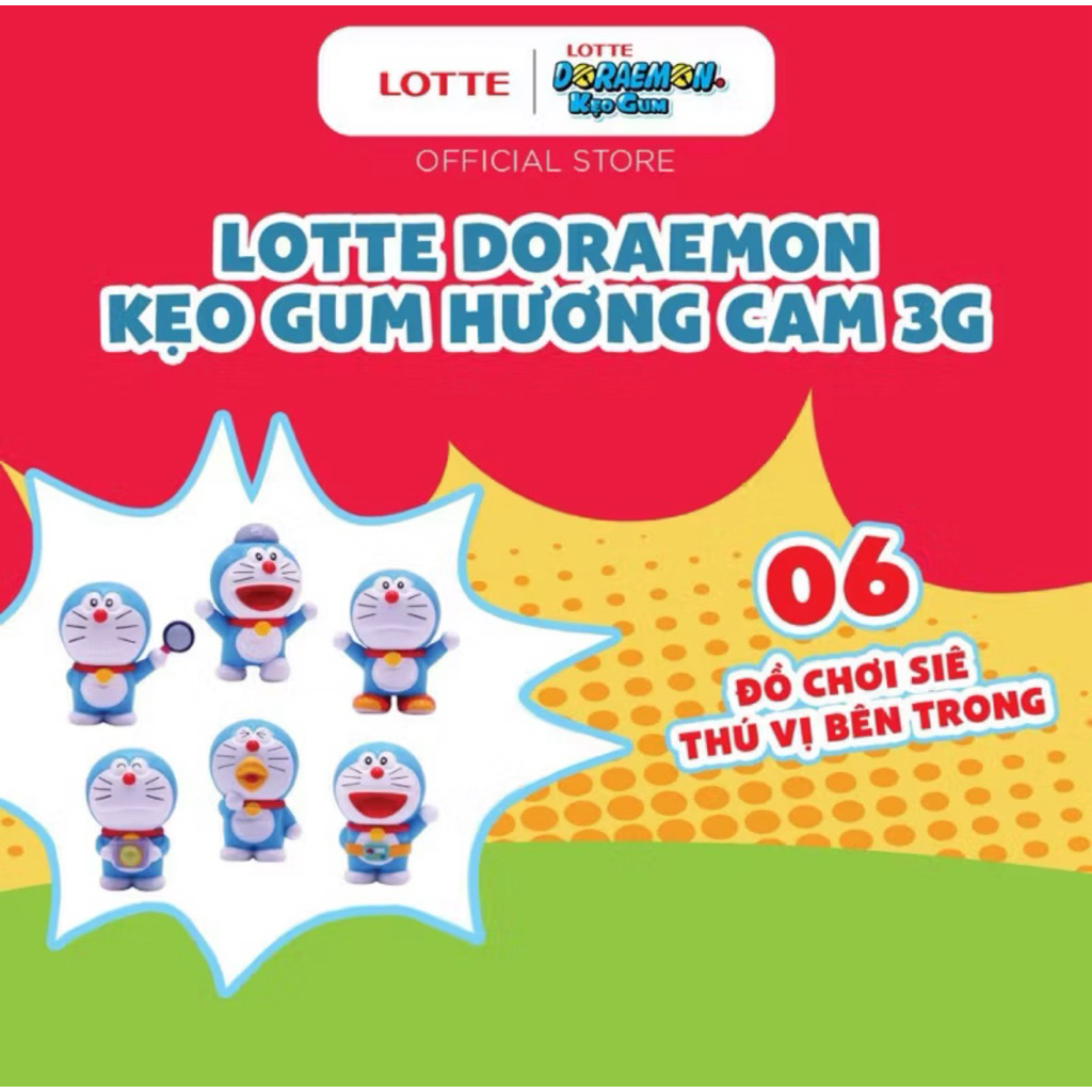 Mô Hình Doraemon Lotte Mini, mèo Pusheen, hello kitty Chính Hãng