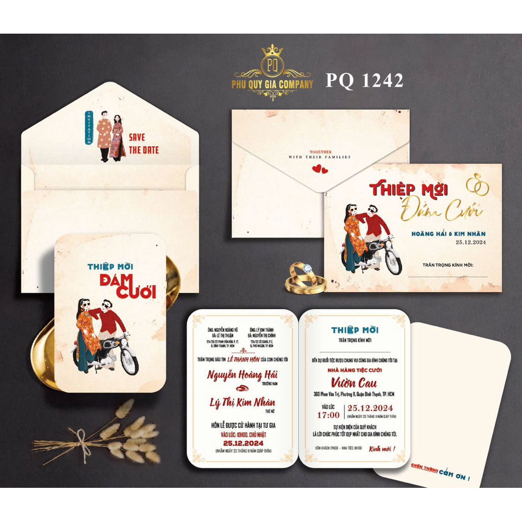 Thiệp cưới, in thiệp cưới, thiệp cổ điển, nhận in số lượng từ 50 bộ