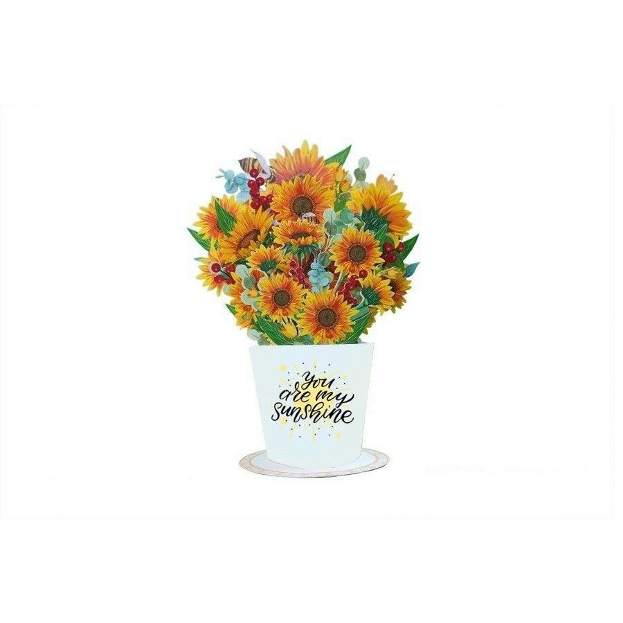 Thiệp 3D Bình Hoa Hướng Dương – You Are My Sunshine FB03