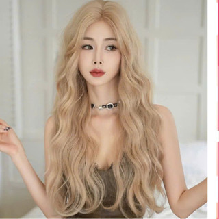 Tóc Giả Nguyên Đầu Giá Rẻ – Tóc Giả Thật Đẹp, Dễ Đội, Phù Hợp Mọi Khuôn Mặt, Mẫu 2 Mái Màu Vàng Tây Xoăn, TS535