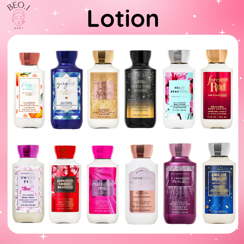   ĐỦ MÙI  Lotion Dưỡng thể Dưỡng ẩm Bath & body works 236ml  Hương Nước Hoa  - Beoi Mart 