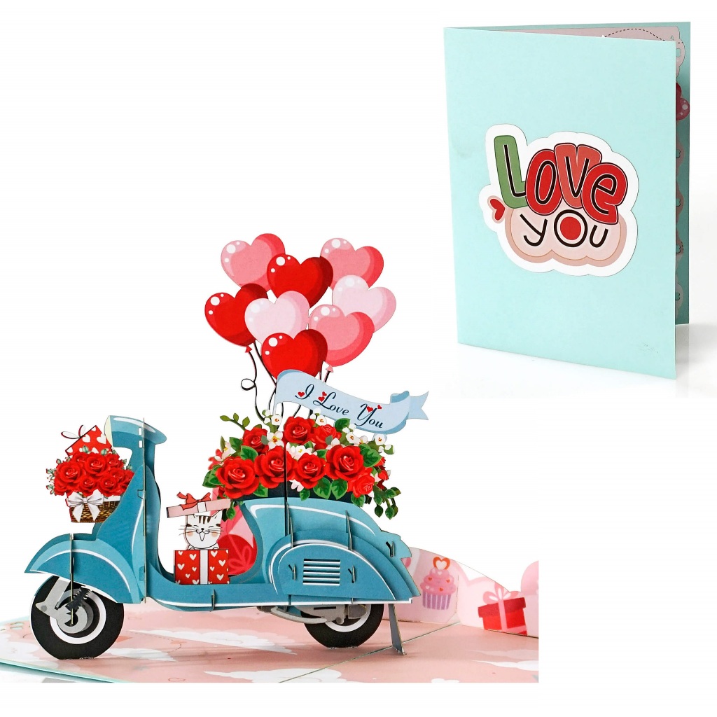 Thiệp xe máy tình yêu, L21