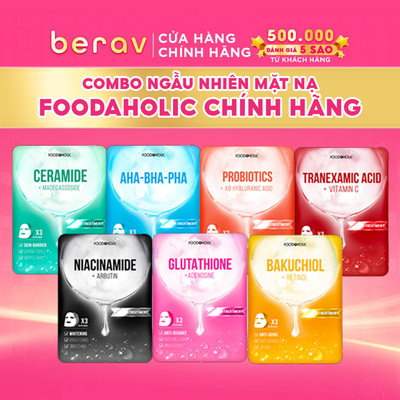 [MIX} Combo 10 Mặt Nạ FOODAHOLIC TREATMENT Hỗ Trợ Cấp Ẩm, Hỗ Trợ Dưỡng Trắng Da Dành Cho Da 23ml/miếng