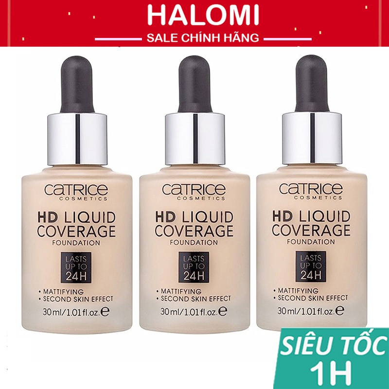 Kem nền Catrice HD Liquid Coverage Last Upto 24h 30ml min lì che phủ 24h