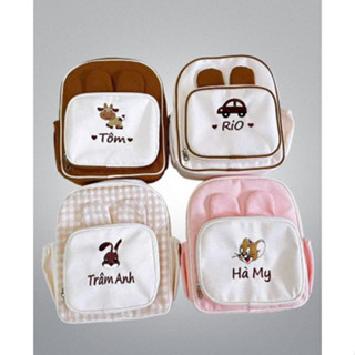 [THÊU TÊN] Balo Thêu Tên Cho BéTặng Name Tag cho BaloThêu Tên Theo Yêu Cầu Cho Bé Trai Bé Gái, Quà tặng ý nghĩa cho bé