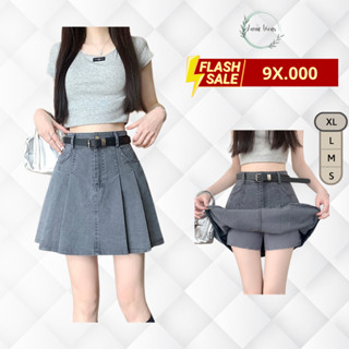  Chân váy kaki ngắn xếp ly chân váy bò ngắn chữ A chân váy kaki ngắn tôn dáng che khuyết điểm CV16 