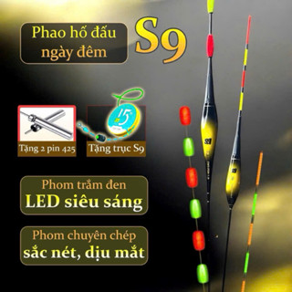  Phao hố đấu điện S9 chuyên câu chép trắm đen Câu ngày đêm. ngọn LED và thủy tinh chống chói cao cấp PC8 