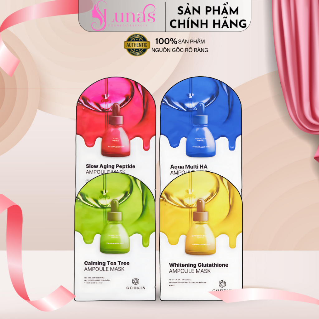 Mặt Nạ Cấp Ẩm Giúp Dịu Da, Dưỡng Sáng GooKin Ampoule Mask 30ml Hàn Quốc
