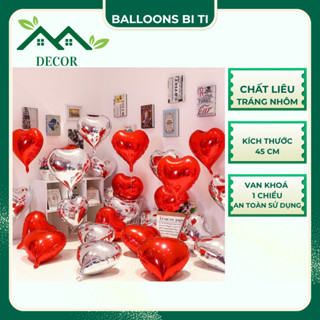 Bóng tráng nhôm hình trái tim [Size 12, 25, 45Cm] trang trí phòng cưới, sinh nhật, sự kiện.