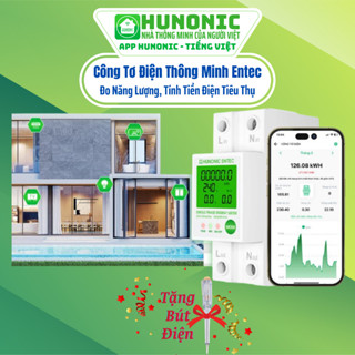 Công Tơ Điện Tử Wifi Hunonic Entec, Đóng Cắt, Theo Dõi, Đo Điện Năng Tiêu Thụ Từ Xa Qua Điện Thoại, Bảo Hành 12 Tháng