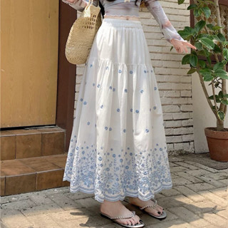  CHÂN Váy Dáng Dài MN1826 Vintage Boho Vải Cotton Mềm Mịn Lưng Thun Co Giãn – Phối Đồ Nữ Tính Đi Học Đi Chơi.hàng QC 