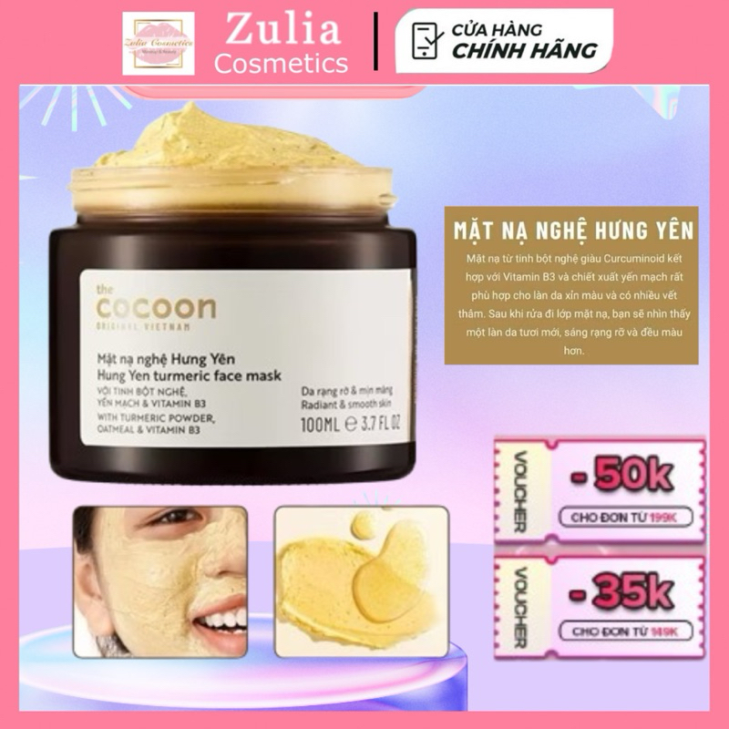 [COCOON] Mặt Nạ Nghệ Hưng Yên Cocoon Turmeric Face Mask Giúp Da Rạng Rỡ & Mịn Màng 30ml