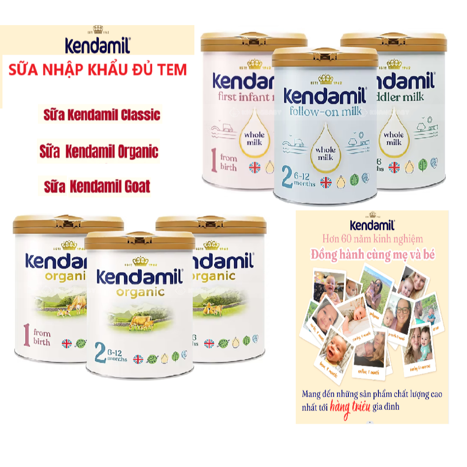 Sữa kendamil Classic/ Organic /Goat dê sữa công thức nhập khẩu cho bé 800g (Date Mới)