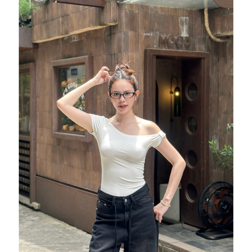 (MỞ BÁN) Áo Thun Lệch Vai Thắt Nơ-BYJANE 635 (TỪ 36KG-62KG) | BigBuy360 - bigbuy360.vn
