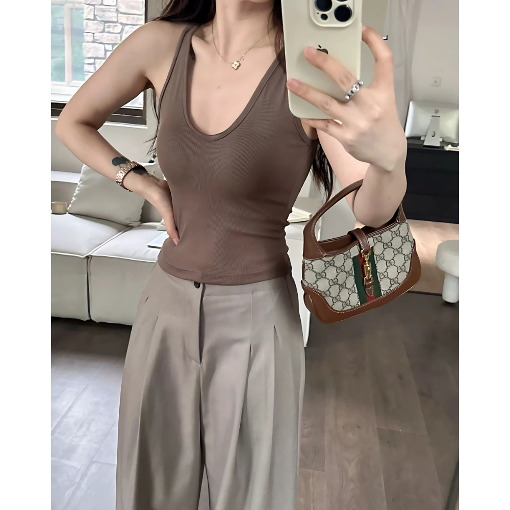 Áo Ba Lỗ Nữ Cổ V Chất Cotton Mịn Co Dãn 4 Chiều BYJANE - 033 | BigBuy360 - bigbuy360.vn