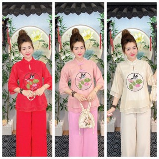  __LAM VOAN THÊU HOA CỔ TÀU LAM CỔ TÀU THÊU HOA  LAM LỤA TRƠN LAM ĐI CHÙA__ 