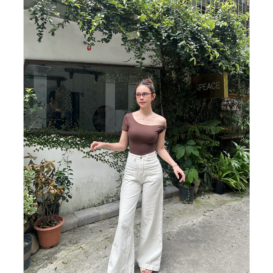 (MỞ BÁN) Áo Thun Lệch Vai Thắt Nơ-BYJANE 635 (TỪ 36KG-62KG) | BigBuy360 - bigbuy360.vn