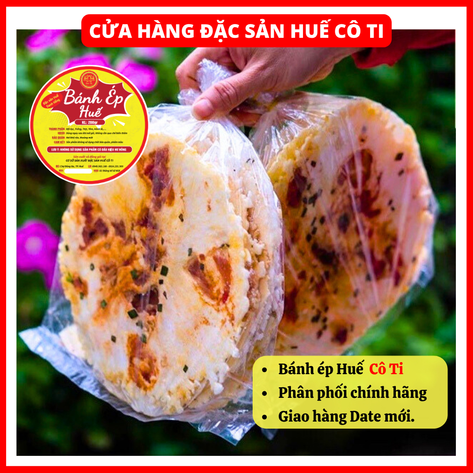 Bánh Ép Tôm Thịt, Bánh Ép Khô Huế Chính Gốc Gói 250g 10 Bánh, Đặc Sản Huế
